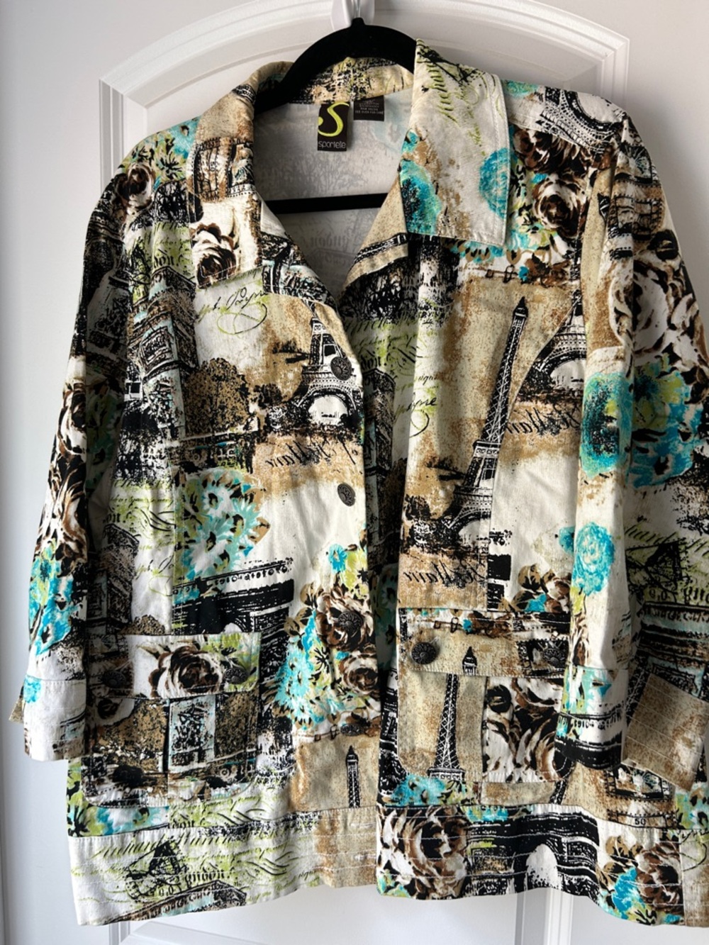 Sportelle French Scene Printed Blazer Jacket